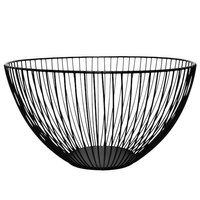 Obstkorb, 15 cm hoch, Metall, Brotkorb, rund, schwarz