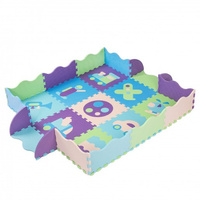 Kinder Spielmatte mit Zaun Unterlegmatte Puzzlematte 90 x 90 cm