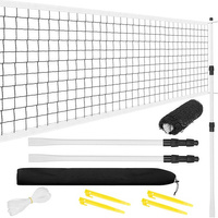  Badminton-Set Netz Pfosten 50 x 560 cm verstellbare Höhe