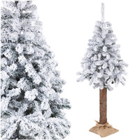 Künstlicher Weihnachtsbaum auf Stamm 180 cm verschneite Fichte wie echt, mit Ständer