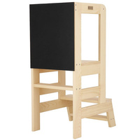 Lernnturm mit Tafel für Montessori-Haus 90 cm aus Massivholz