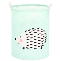 Runder Wäschesammler, Igel-Applikation