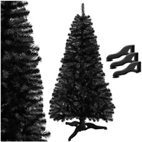Künstlicher Weihnachtsbaum Tanne 180 cm schwarz modern, dicht, mit Ständer