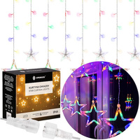Lichterkette Lichtervorhang 92 LEDs Länge 4,50 m bunt Sterne
