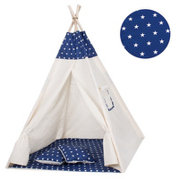 Tipi Zelt Kinderzelt Spielzelt m. Bodenmatte 2 Kissen, Sternenmuster