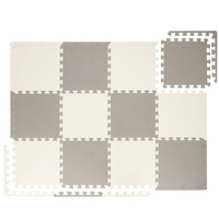 Puzzlematte Spielmatte 118 x 90 cm EVA-Schaum creme grau