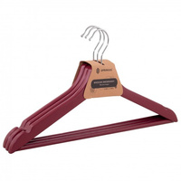 Kleiderbügel, 3 Stück, 43 cm, Burgundrot