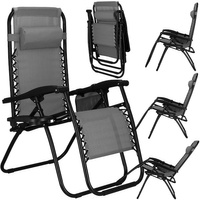 Kippliege Relaxstuhl mit Kopfstütze Beistelltisch Armlehnen Hängetasche 