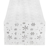 Tischläufer Schneeflocken Tischdeko 35 x 183 cm weiß