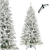 Künstlicher Weihnachtsbaum 250 cm verschneite Fichte wie echt, modern, mit Ständer