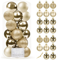 Weihnachtsbaumkugeln-Set 20 Stk. Champagner Kunststoff