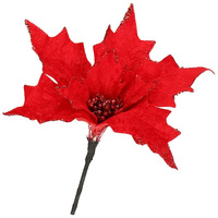  Weihnachtsstern Poinsettie mit Stiel Adventsstern klassisch 27 cm