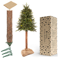 Künstlicher Weihnachtsbaum auf Stamm wie echt 150 cm natürliche Fichte mit modernem Ständer