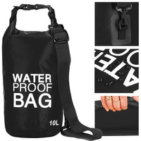 Wasserdichter Packsack, Trockensack, 10 Liter, schwarz