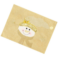 Tischmatte mit Schneemann Platzmatte Tafeldeko Goldfarben 35 x 48 cm