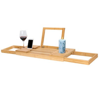 Bambus ausziehbare Ablage für die Badewanne, 50-93 cm