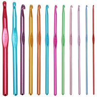 Häkelset, 12 Häkelnadeln, bunt