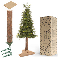 Künstlicher Weihnachtsbaum auf Stamm wie echt 220 cm natürliche Fichte mit modernem Ständer