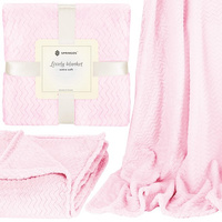 Kuscheldecke 130 x 180 cm Zickzack-Muster, rosa