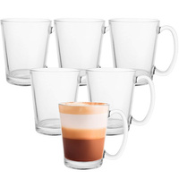 Teegläser 6er-Set 300 ml Latte Macchiato Gläser mit Henkel