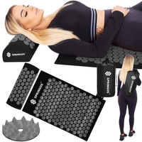 Akupressurmatte mit Kopfkissen 65 x 41 cm inkl. Packbeutel Nadelmatte gegen Verspannungen Rückenschmerzen Schlafstörungen