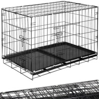 Gitterkäfig Indoor-Kennel mit Bodenwannen zwei Türen 100 x 70 x 60 cm