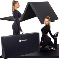 Fitnessmatte mit Tragegriffen 120 x 240 x 5 cm schwarze Vierfach Faltmatte