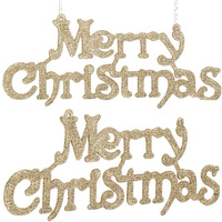Deko-Anhänger Merry Christmas Schild 2 Stk.
