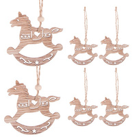 Christbaumschmuck-Set aus Holz, 6 Stk