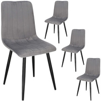 Esszimmerstühle Polsterstühle mit Rückenlehne 45 x 92 cm 4 Stück grau