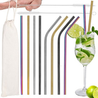 Edelstahl Strohhalme Trinkhalme 8 Stück Wiederverwendbar
