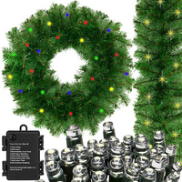 Weihnachtsgirlande mit LED-Lichterkette 270 cm 50 LEDs batteriebetrieben