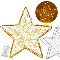 Deko-Leuchte Drahtstern Warmweiß Batterie 30 x 30 cm