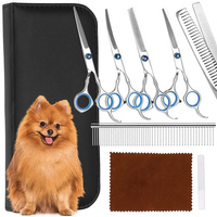 Hundescheren-Set 4-In-1 Gebogene Scheren Effilierschere Hundekamm
