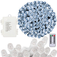 LED-Lichterkette, 100 LEDs, 8 Funktionen, 10,5 m, Batterie