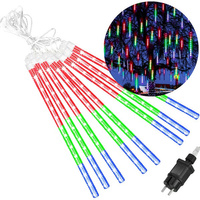 LED-Lichterkette mit Falleffekt 5 m 8 Stäbe 144 LEDs bunt Meteorschauer