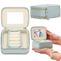 Schmuckschatulle mit 2 Reißverschlussfächern 11,5 x 8,5 x 5,5 cm