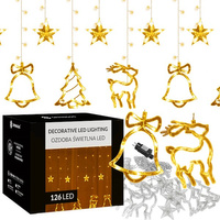 Lichervorhang mit Ornamenten 126 warmweiße Dioden 6 m