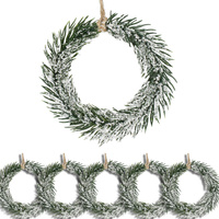 Baumbehang Mini-Adventskränze in Winteroptik 10 cm 6 Stück