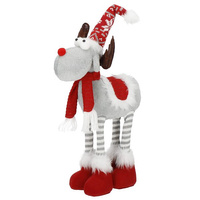 Dekofigur Rentier mit Mütze 61 cm Weihnachtsfigur
