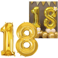 Folienballon Ziffer 18 Ballon Geburtstagsdeko Zahlenluftballon