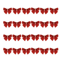 Rote vWeihnachtsschlaufen für Weihnachtsbaum Geschenke 24 Stück 11 x 11 cm