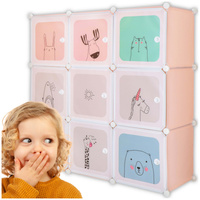 Modulares Kinderschrank 110x110x37 cm abschließbares Kinderregal mit 9 Regalböden