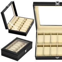 Uhrenkassette für 12 Uhren, Kunstleder-Uhrenbox