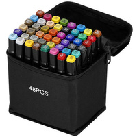 Alkohol Marker 48 Stück Weiche Farben zum Zeichnen und Malen inkl. Ordner