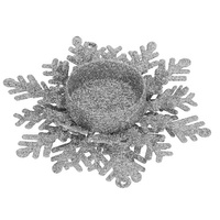 Teelichthalter Kerzenhalter mit Schneeflockemotiv 3,5 x 12 cm