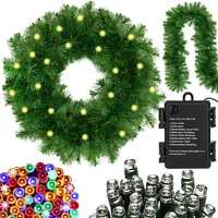  Künstliche Girlande Weihnachtsgirlande mit LED-Beleuchtung 270 cm Timer