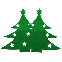 Bestecktasche Besteckhalter Weihnachten Weihnachtsbaum 2 Stück grün