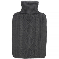 Wärmflasche mit Überzug 2 Liter Hand-Fußwärmer zur Schmerzlinderung grau