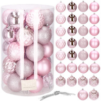 Weihnachtsbaumkugeln aus Kunststoff 30 Stk., rosa